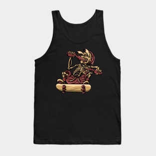 Artwork Illustration Of Golden Skull Vector Tank Top